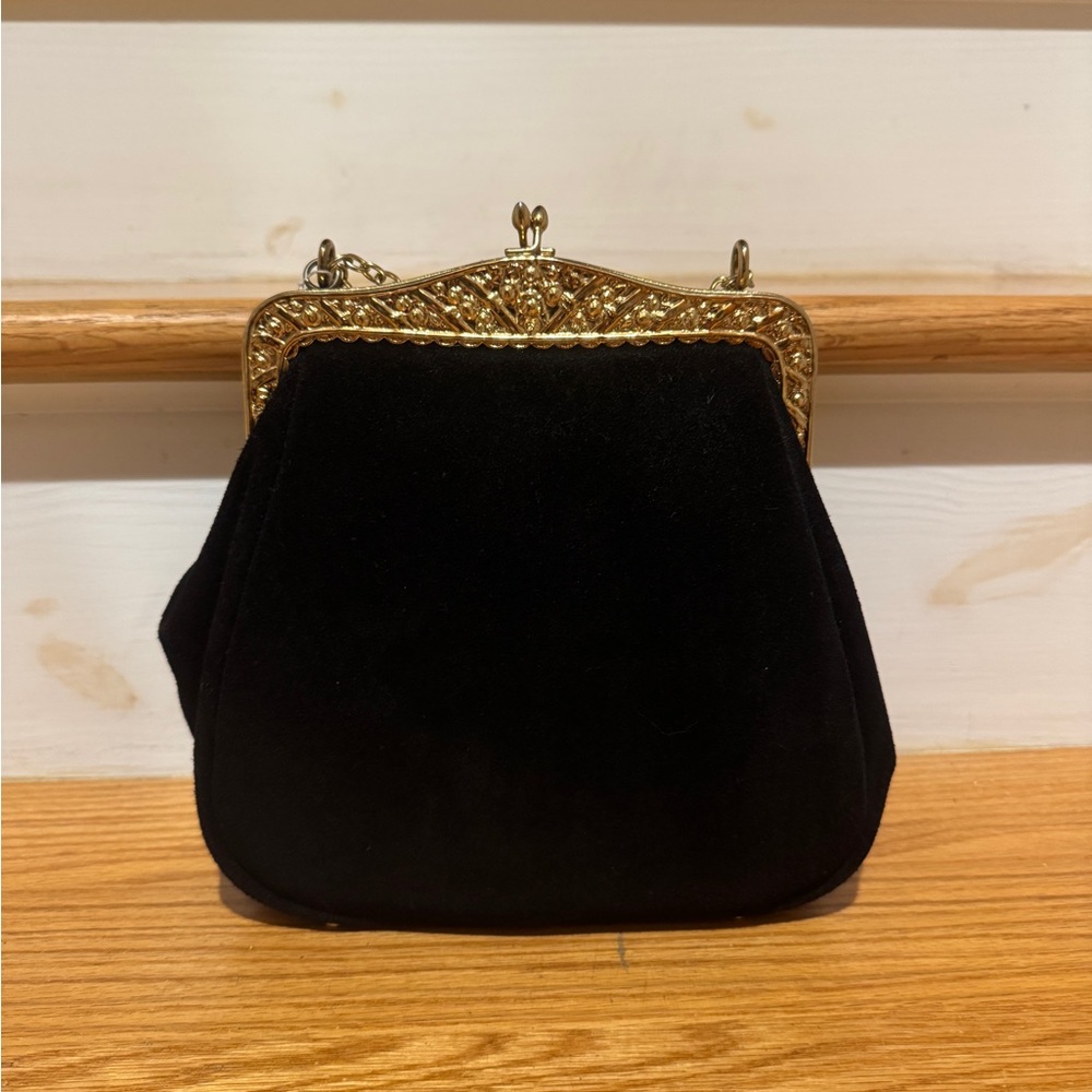 Vintage kiss lock crossbody evening bag